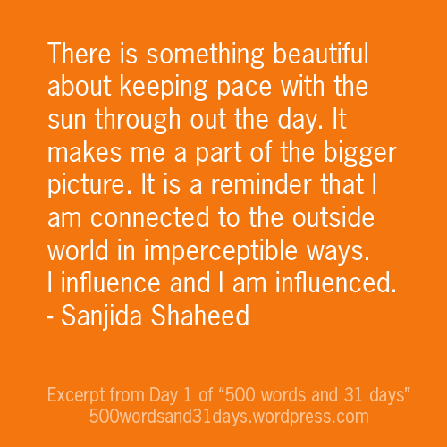 Saanjida Shaheed 500 words 31 days